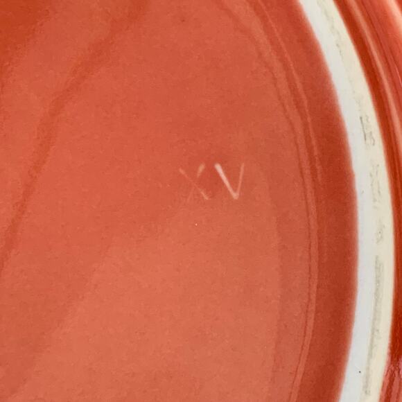 Fiesta Fiestaware Retired Persimmon Handled Cake Plate Hostess Plate 1995-2008 - Picture 7 of 7